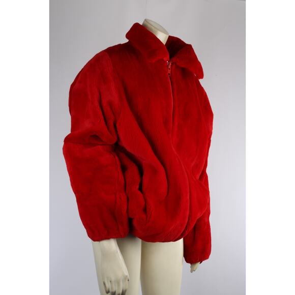 Vintage Luxury Red Sheared Mink Fur Zip Front Jacket Women’s Size L Winter Warm - Picture 11 of 16